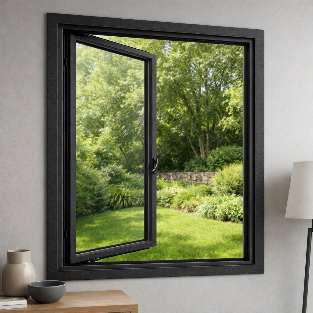 Modern Marvin window system in a living room